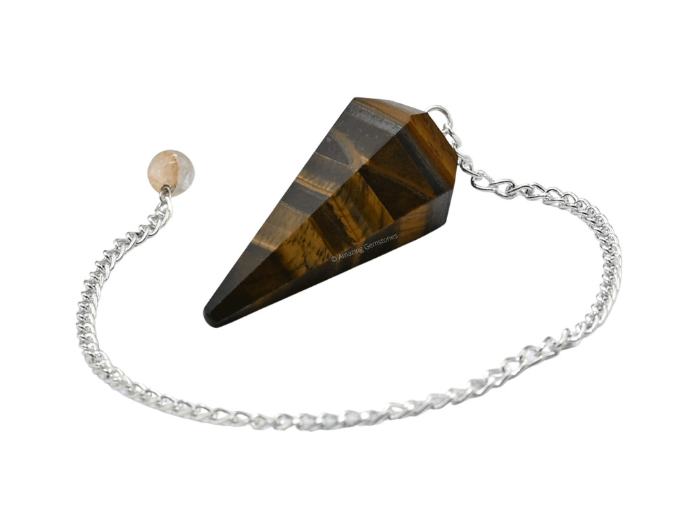 Tiger Eye Agate Dowsing Crystal Pendulum