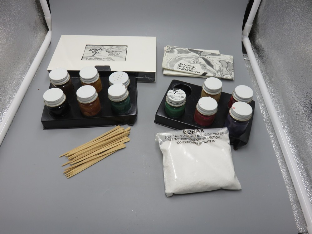 OPEN VINTAGE 1994 MAGIC DIP MARBLEIZING PAINT DESIGN KIT VHS LATHAM STUDIOS