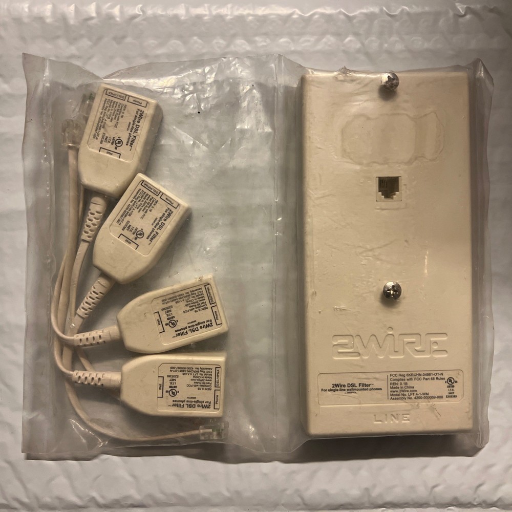 2WIRE DSL Phone Filter Kit  LFT 4-1 WM (4) InLine (1) Wall Filter 1 Adapter