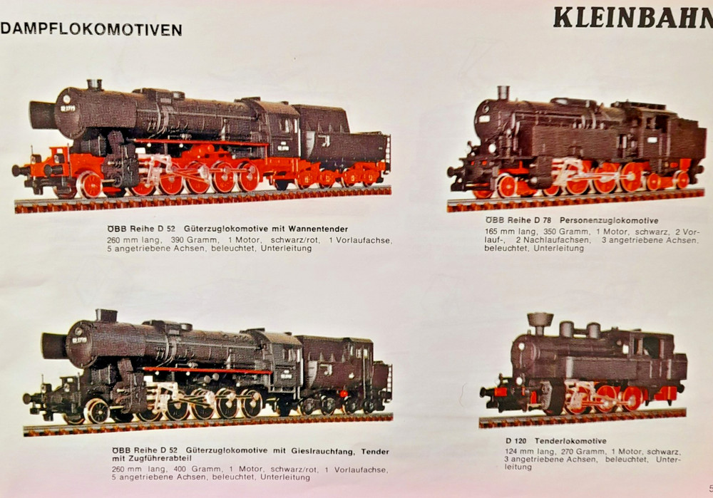 CATALOGUE KLEINBAHN HO 1973/1974 .