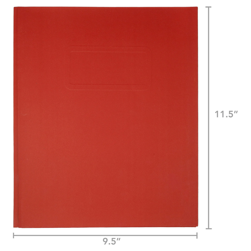 (10 Pack) 3-Prong Paper Folder, Solid Red Color, Letter Size
