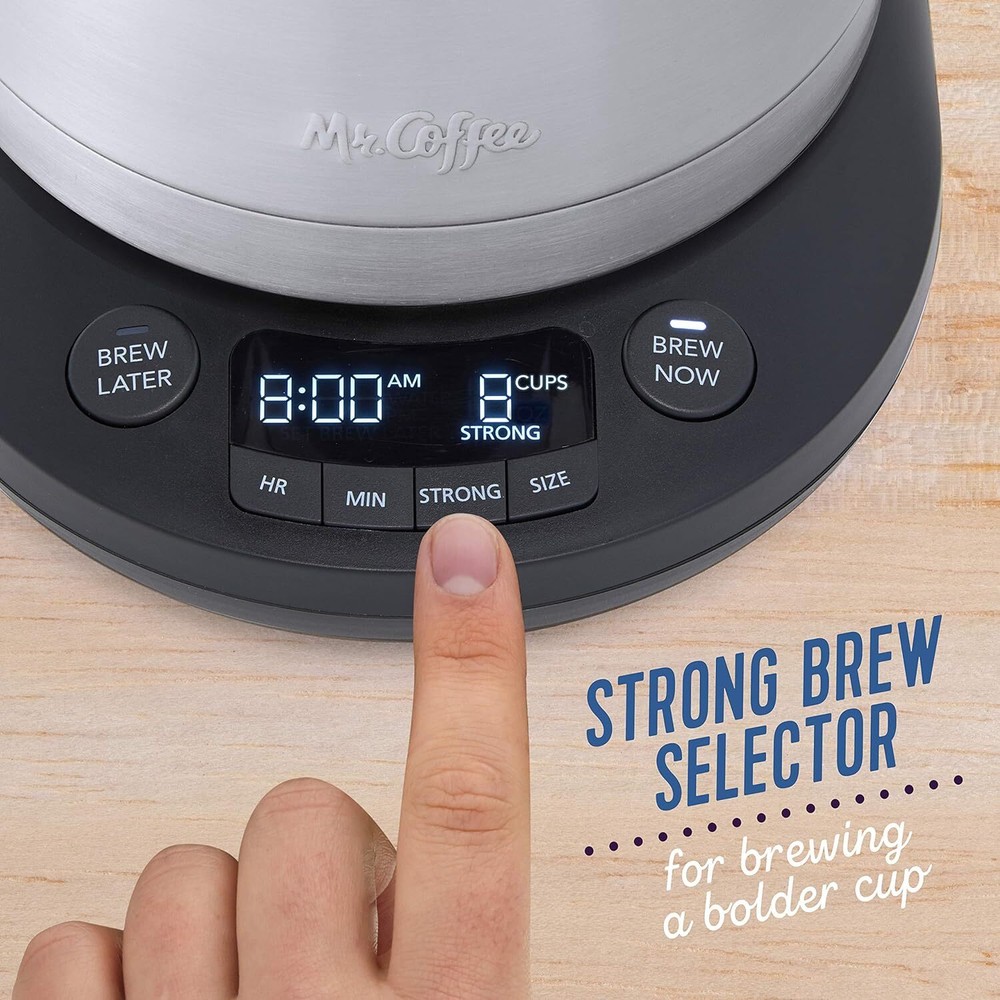 Mr. Coffee 10 Cups Single Serve Programmable Coffee Maker Machine Carafe, Black
