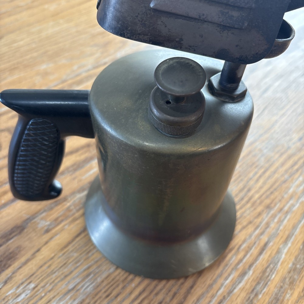 Vintage Brass Blow Torch Steampunk Unknown Maker Nice!
