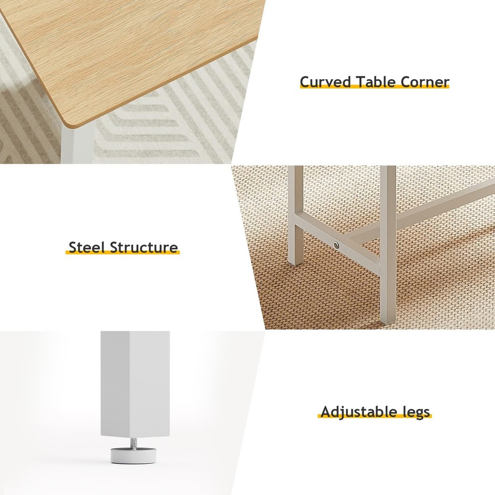 43" Dining Table Benches Set for 4, Modern Space Saving Kitchen Table Chairs ...