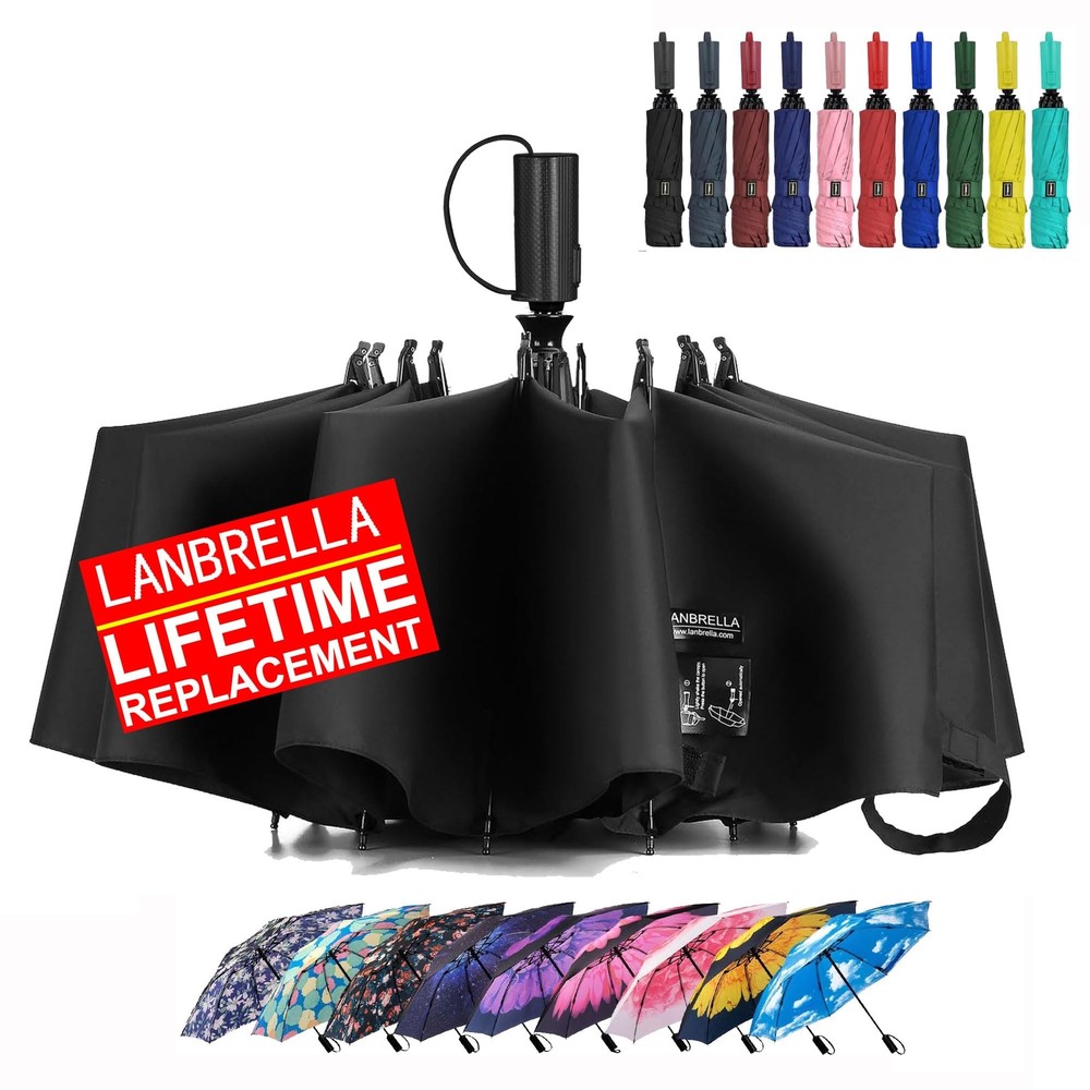 Compact Reverse Folding Umbrella Auto Windproof Travel Umbrella
