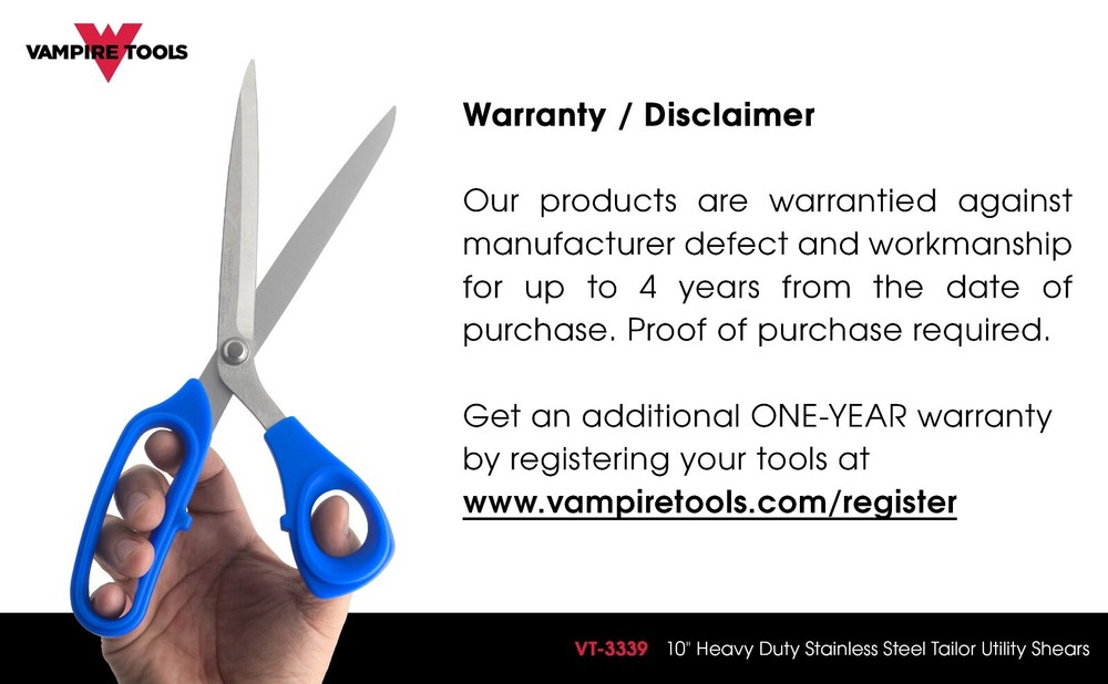 VT-3339 Vampire Tools vSHEARS - 10" Kitchen Shears Heavy Duty, Kitchen Scissors