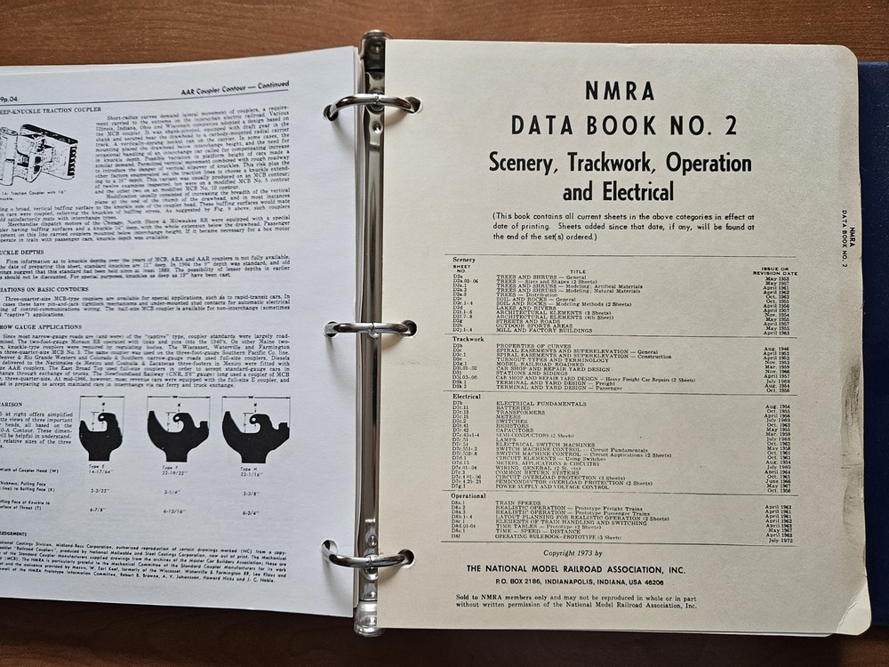 NMRA Data Book No. 1 General Information; No. 2 Scenery, Trackwork, Operation &