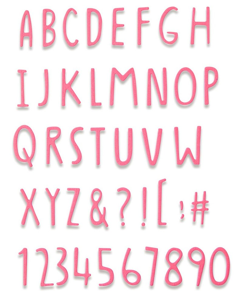 New Retired Sizzix Thinlits Hand Drawn Alphabet single die #665182 Retail $20.99
