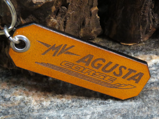 MV AGUSTA motorcycle key chain FREE POST leather key ring 2456