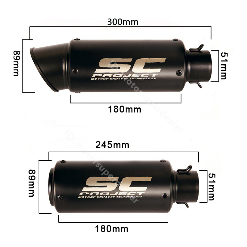 For Kawasaki Z125 Pro Full System Exhaust Tips Muffler Black Front Header Pipe