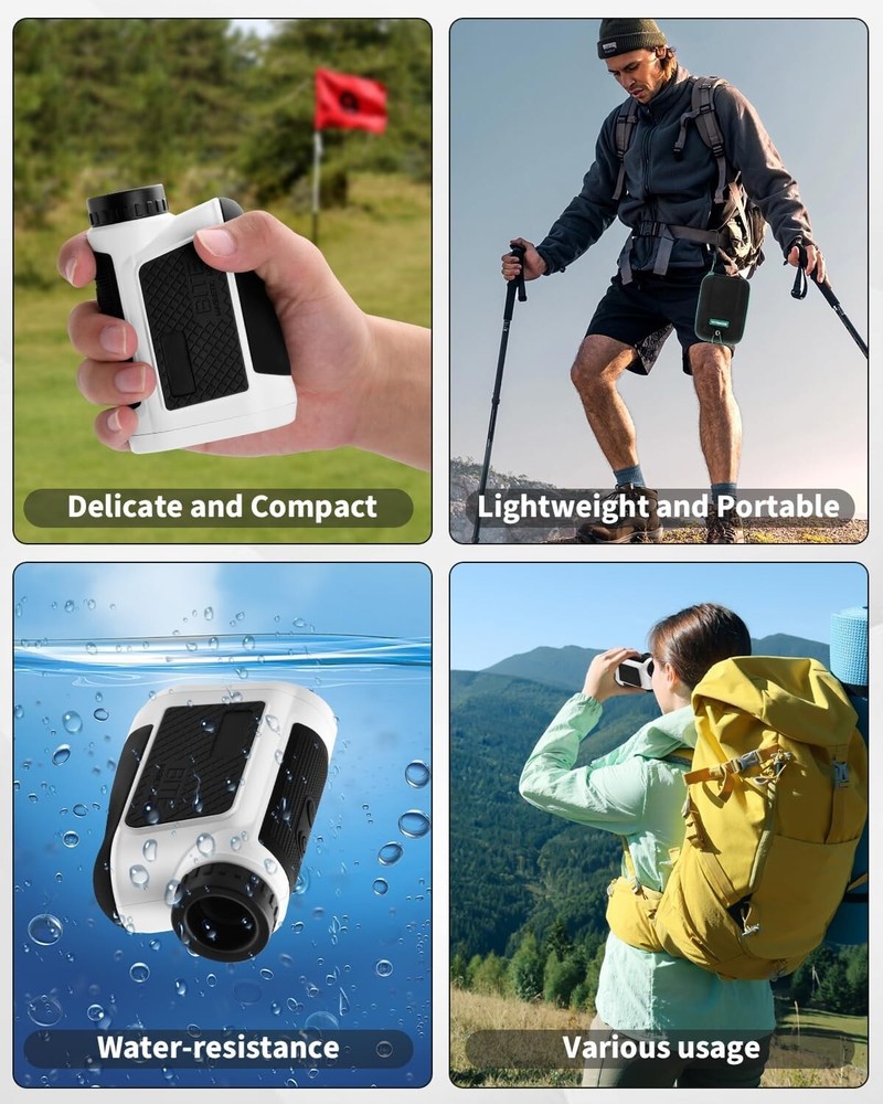 Golf Rangefinder with Slope,Flag Pole Locking Vibration,1200 Yards Range