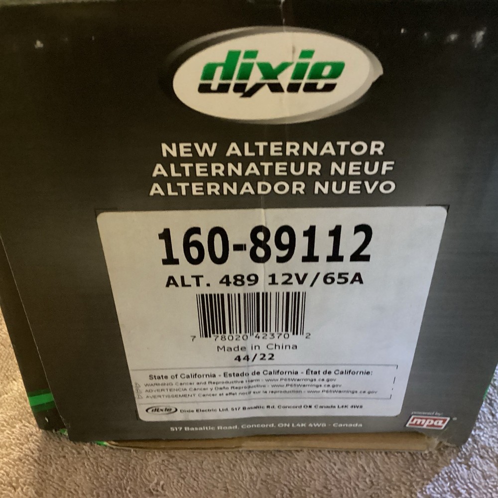 DIXIE….Alternator ….160-89112….NEW…😀