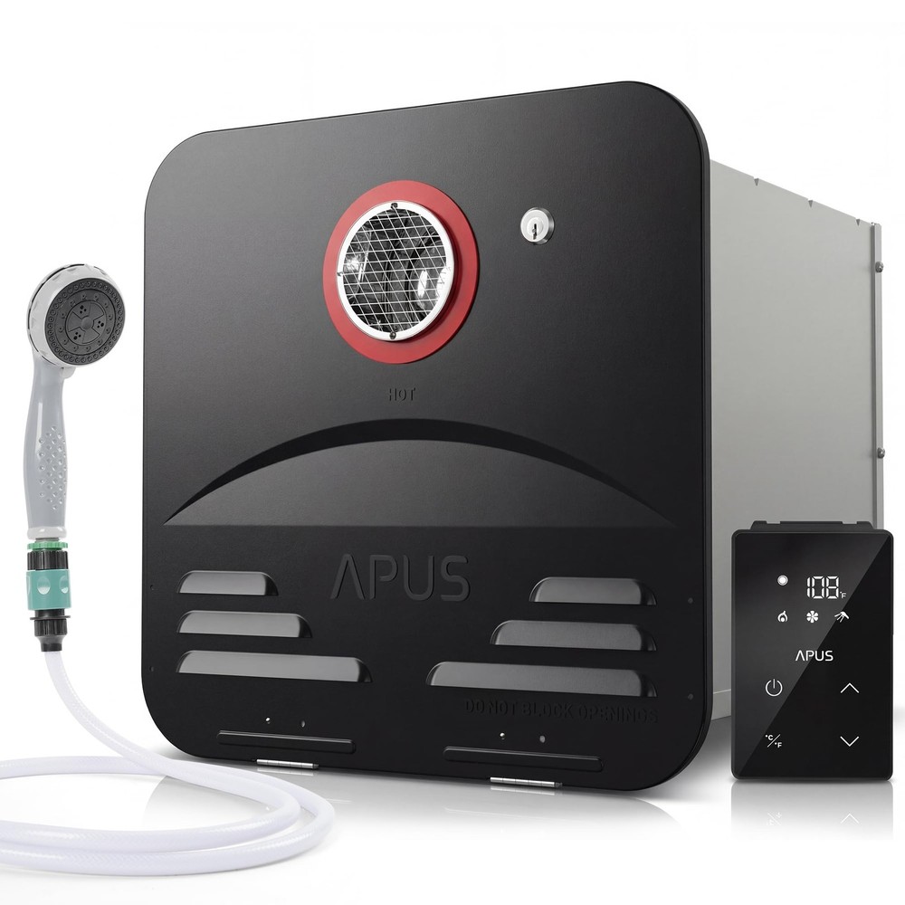 Tankless Water Heater 68 000 BTU Propane Instant Hot 3.9 GPM APUS Demand Black