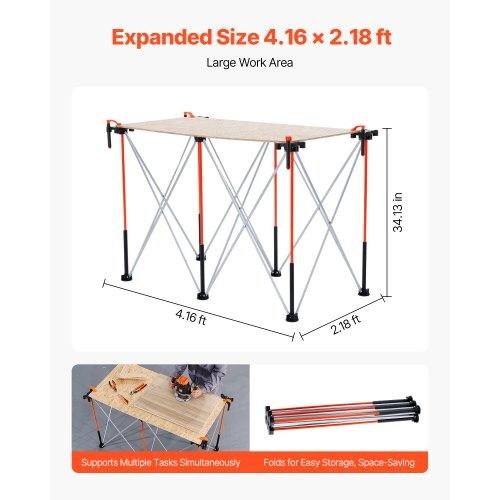 Portable Folding Workstand 416 x 218 ft Collapsible Workbench 2500 lbs