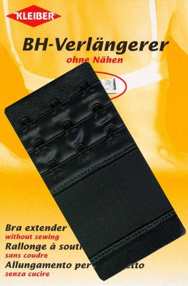 Bra Extension Extensions Extention 3 Compartment Adjustable 5,5 CM 3Haken Black