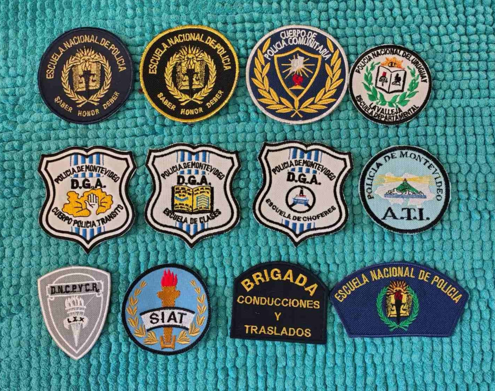 URUGUAY PATCH POLICE POLICIA - collection set 12 patches