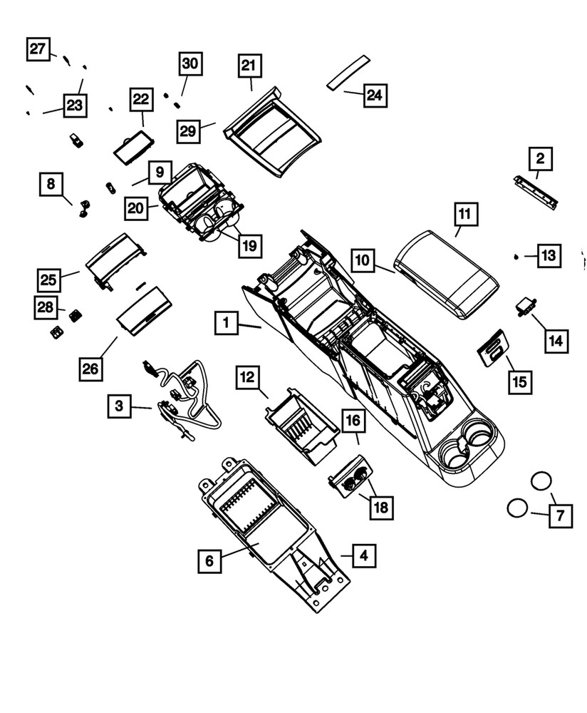 Genuine Mopar Floor Console Mat 5135534AA