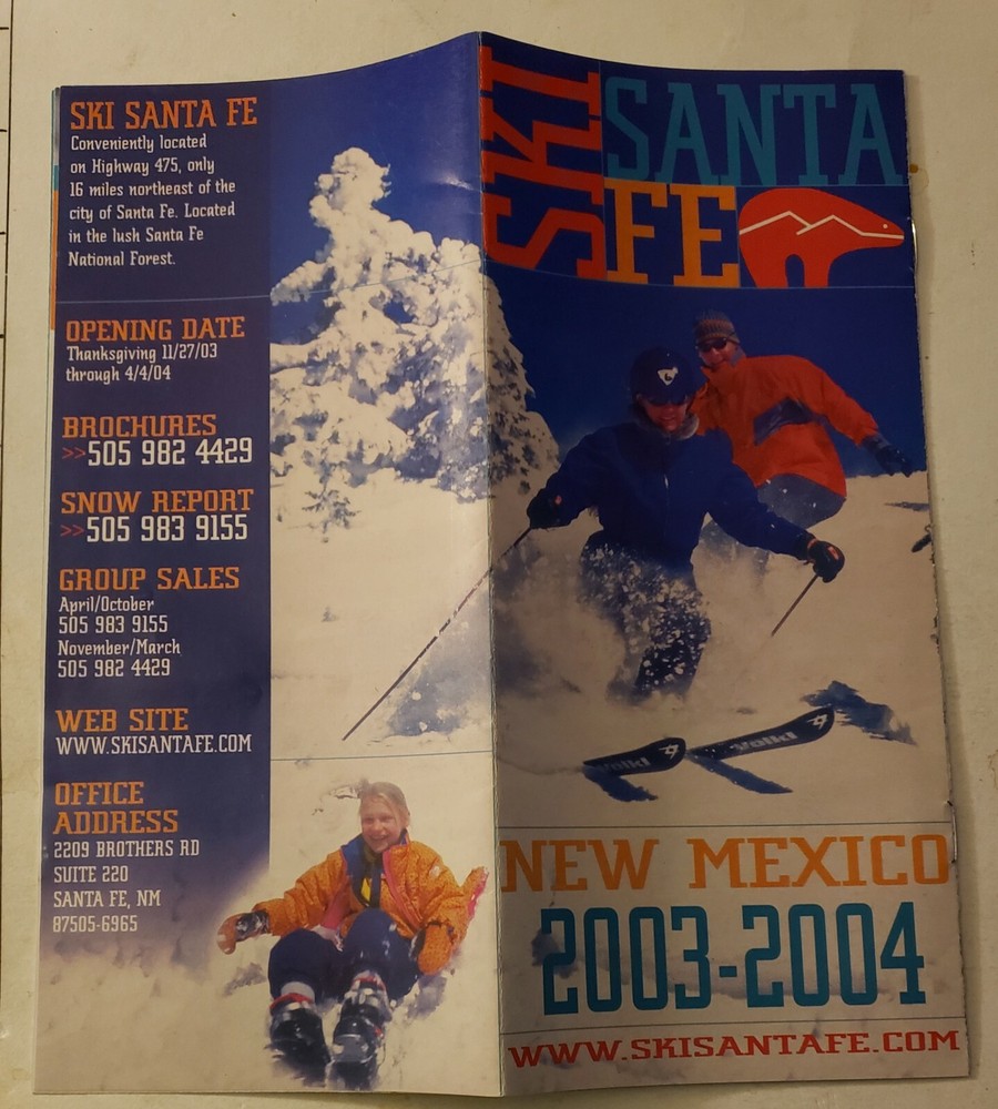 2003/04 SANTA FE SKI RESORT TRAIL MAP. MINT CONDITION