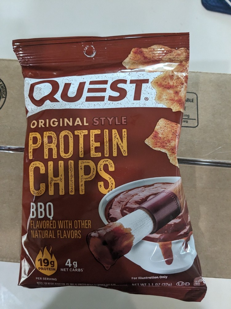 Quest Protein Chips BBQ 19g PROTEIN 4g Net Carb - 12 PACK - NEW 12 COUNT PACKAGE