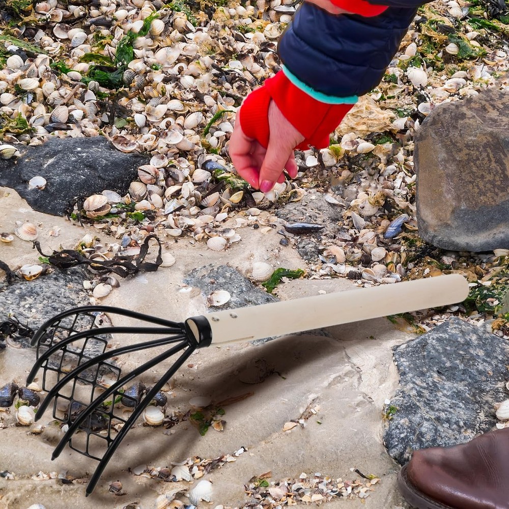Beach Rake With Mesh Net Tine Claw Rake Shell Oyster Seafood Digging 2 PCS