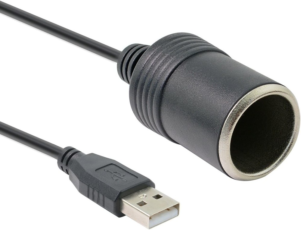 USB to 12V DC Adapter - A Male Car Cigarette Lighter Socket...