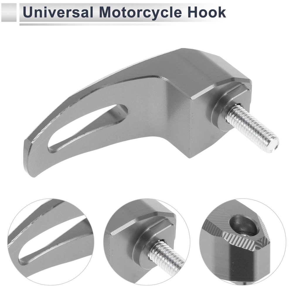 Rectangular motorcycle hook with screw and key for 1 set