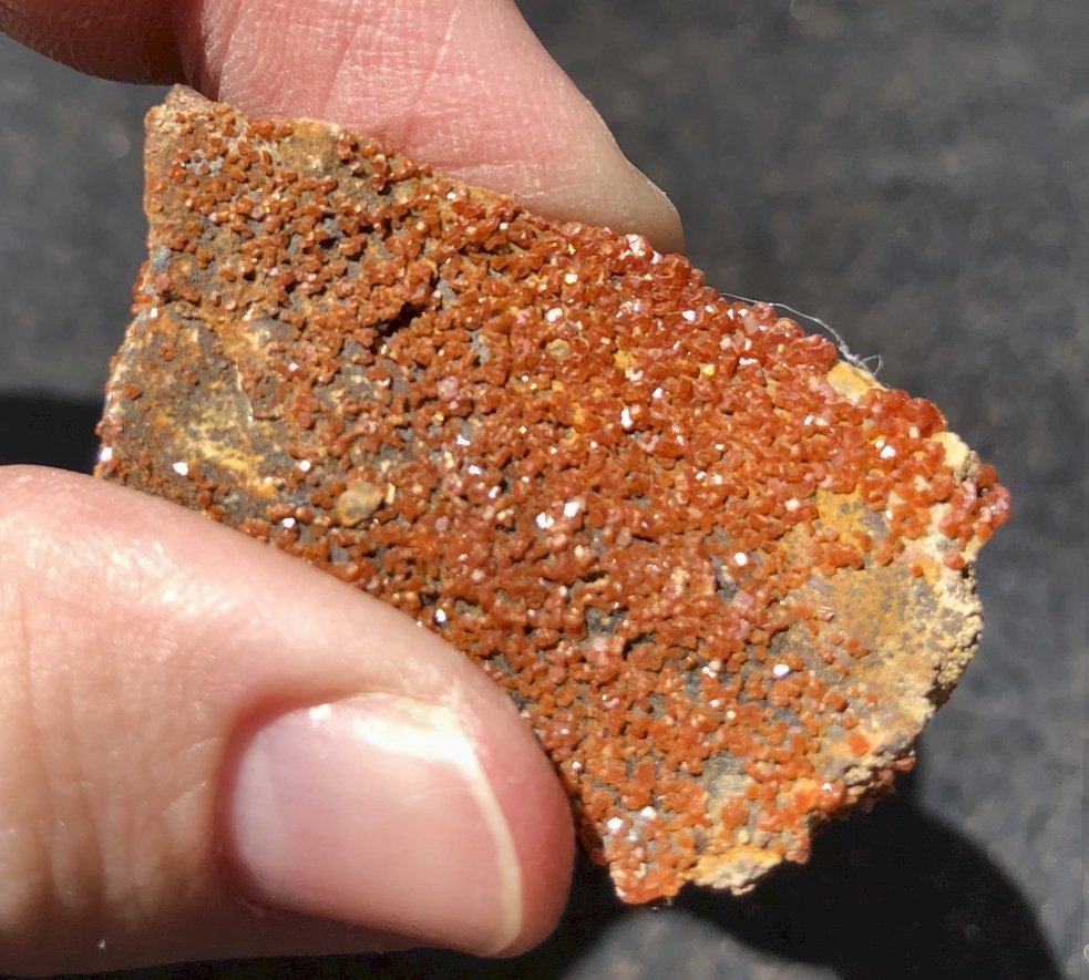 Moroccan Vanadinite on Matrix Crystal Specimen - Root Chakra! Focus! C6