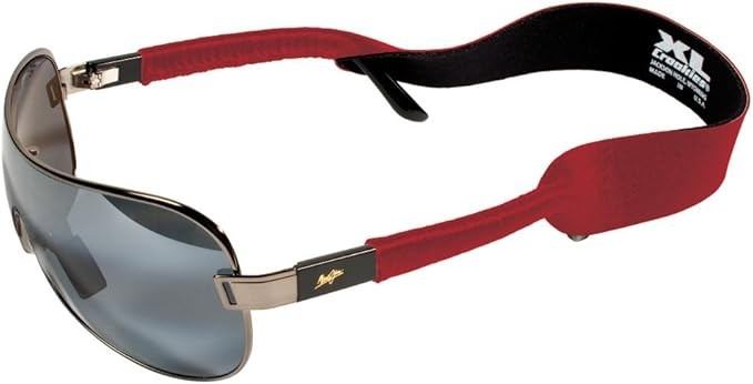 Croakies Original Solid Eyewear Retainer, XL 7-20mm - Red (6-Pack)