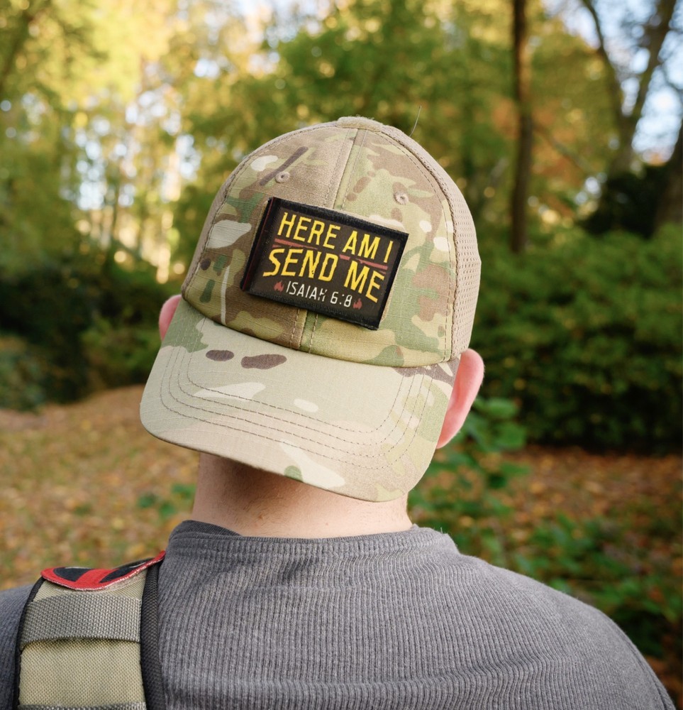 Here I Am Send Me Morale Patch | Isaiah 6:8 Bible verse patch | Hook and Loop