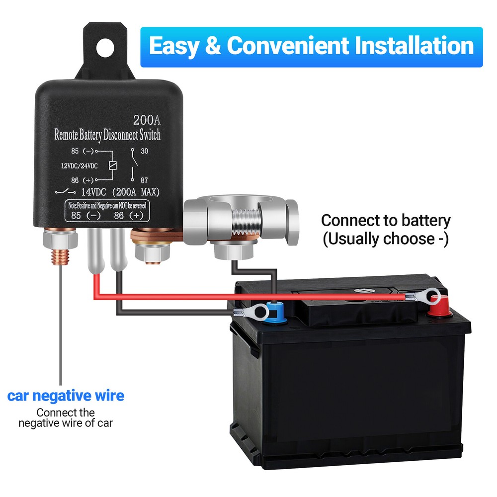 Wireless Dual Remote Car Battery Disconnect Relay Master Kill Cut-off Switch US
