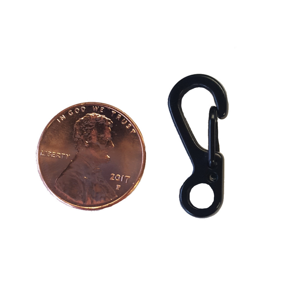 10 Pack 25mm Spring Backpack Clasp Carabiner - Black