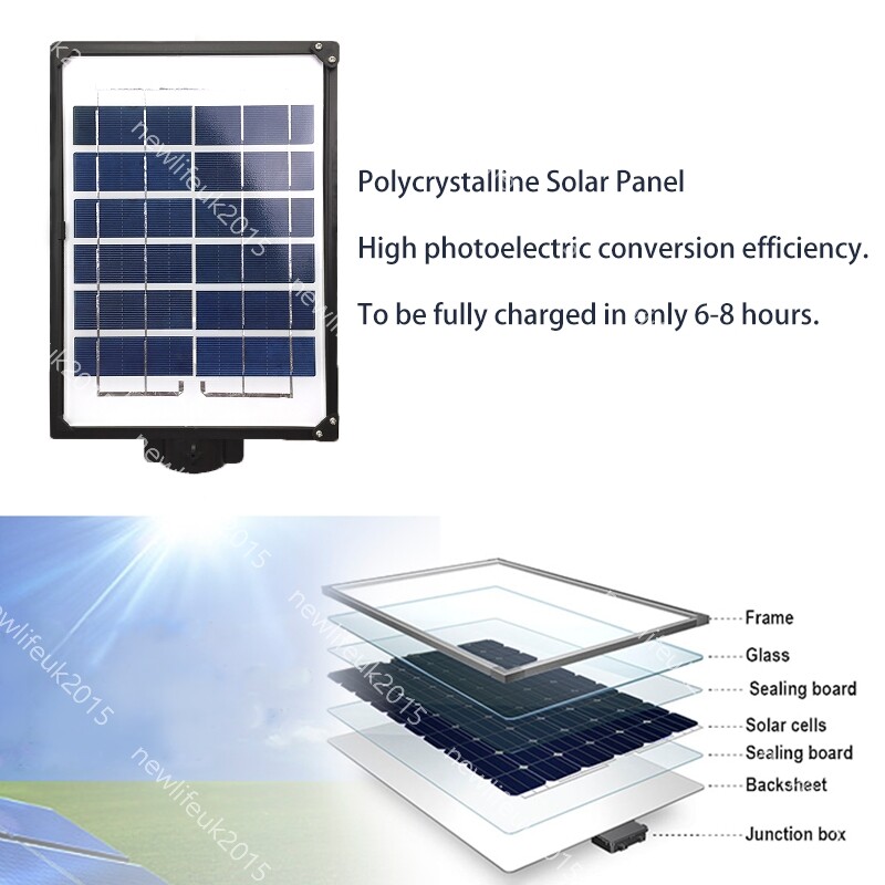 Solar Dusk to Dawn LED Street Light Pathway Security Motion Sensor Remote+Pole