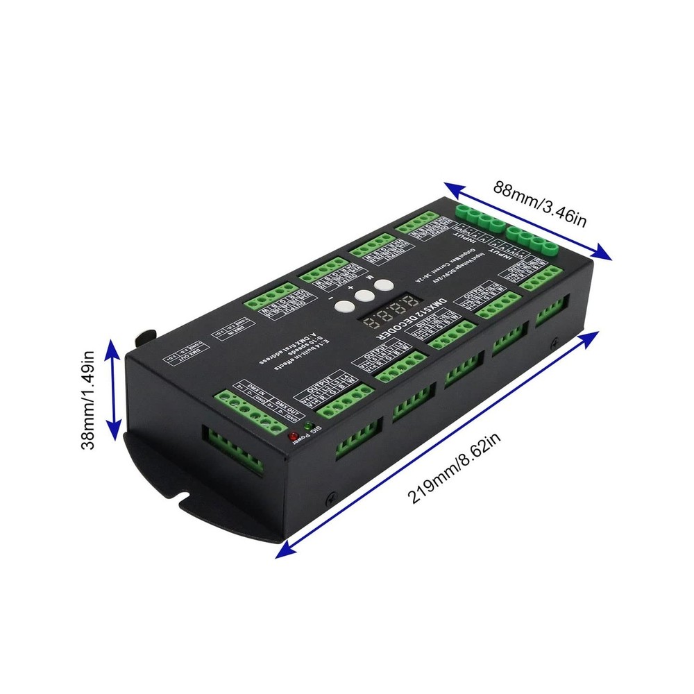AKEPO 36CH DMX RGBW LED Digital Display Decoder, DMX512 Controller for RGBW L...