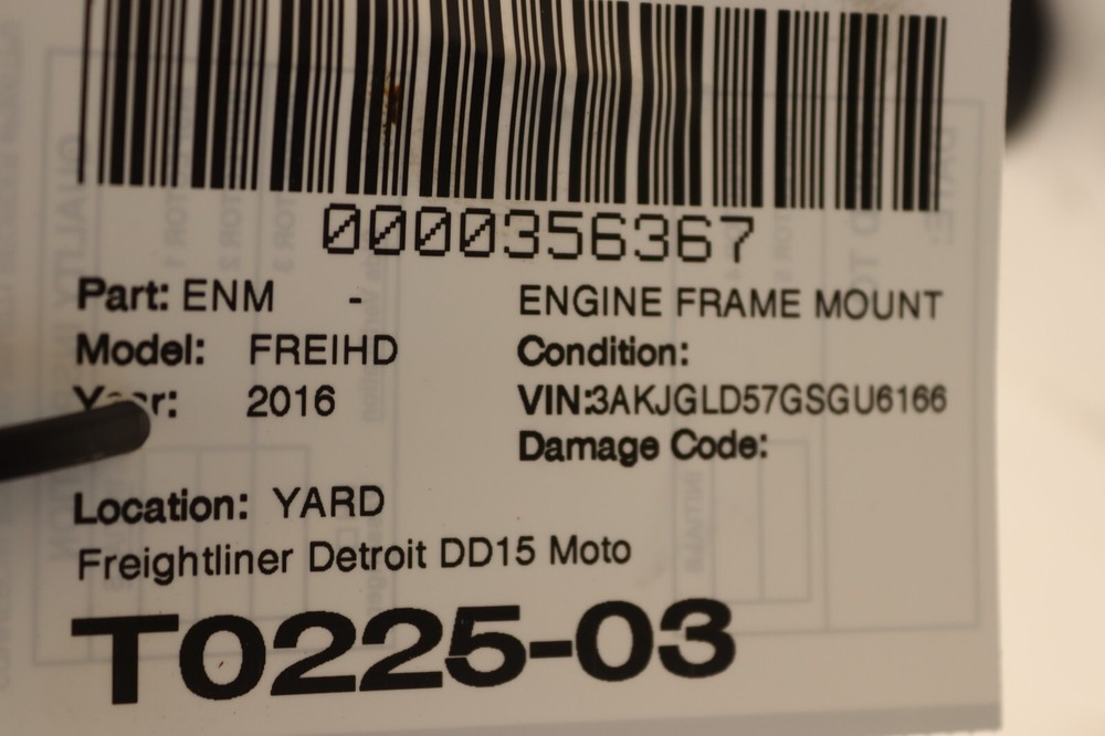 08-17 FREIGHTLINER CASCADIA 125 EVOLUTION DD15 ENGINE MOTOR MOUNT SUPPORT OEM