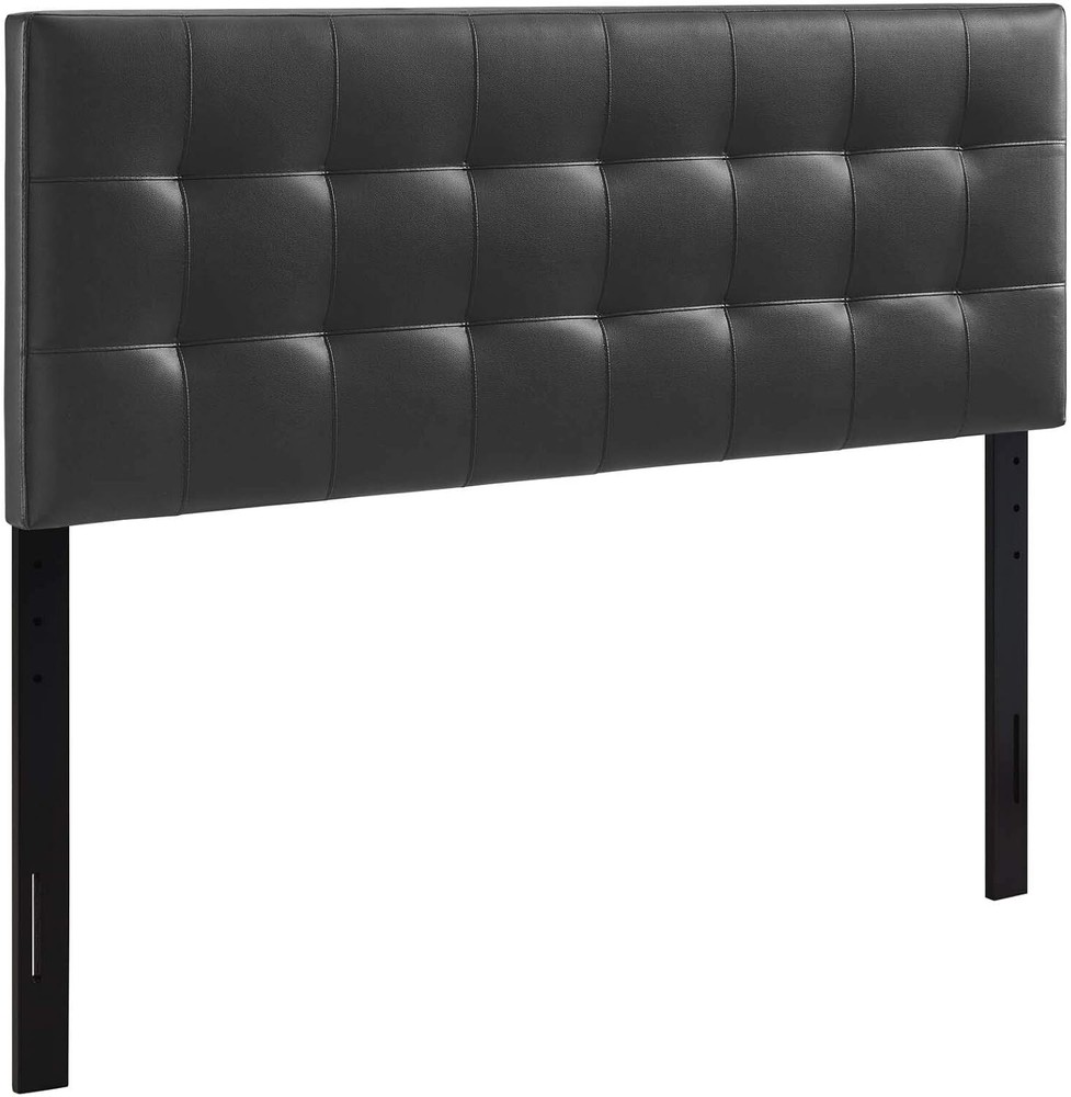 Modern Full Upholstered Headboard in Leather - Adjustable Height Design