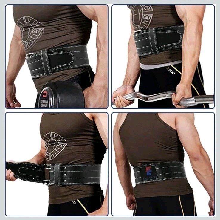 Elevens Leather Weightlifting Belt Size Medium 30”-34”Black