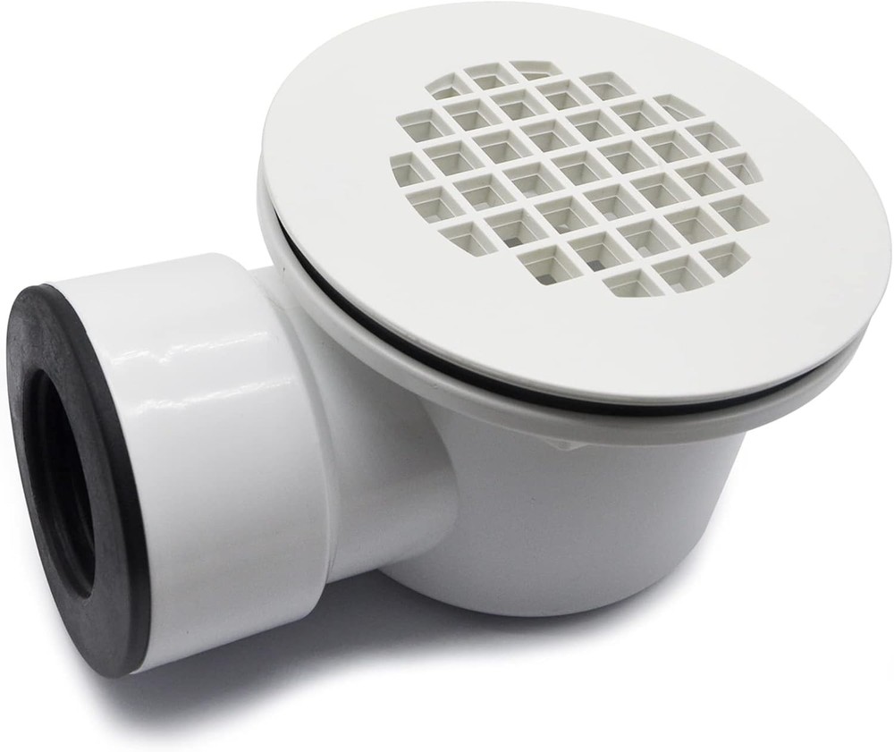 Low Profile Shower Drain,1.5"Side Outlet Drain Assembly with Perforated Strainer