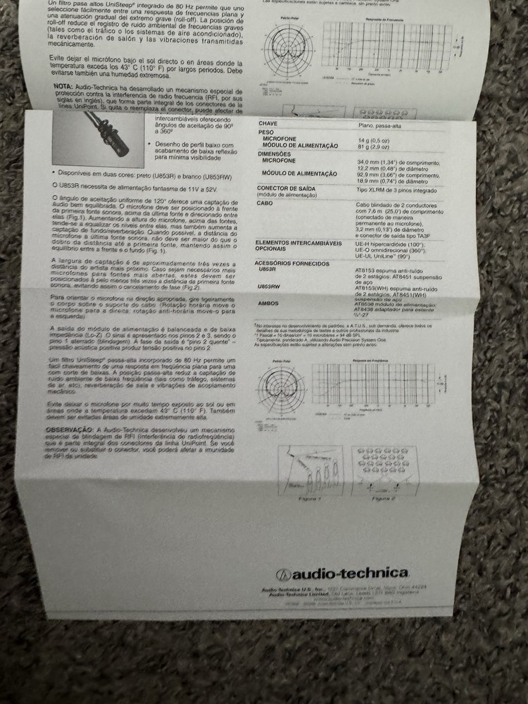 Audio-Technica U853R Condenser Hanging Microphone