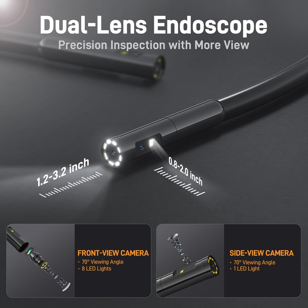 Dual Lens Endoscope Camera Inspection