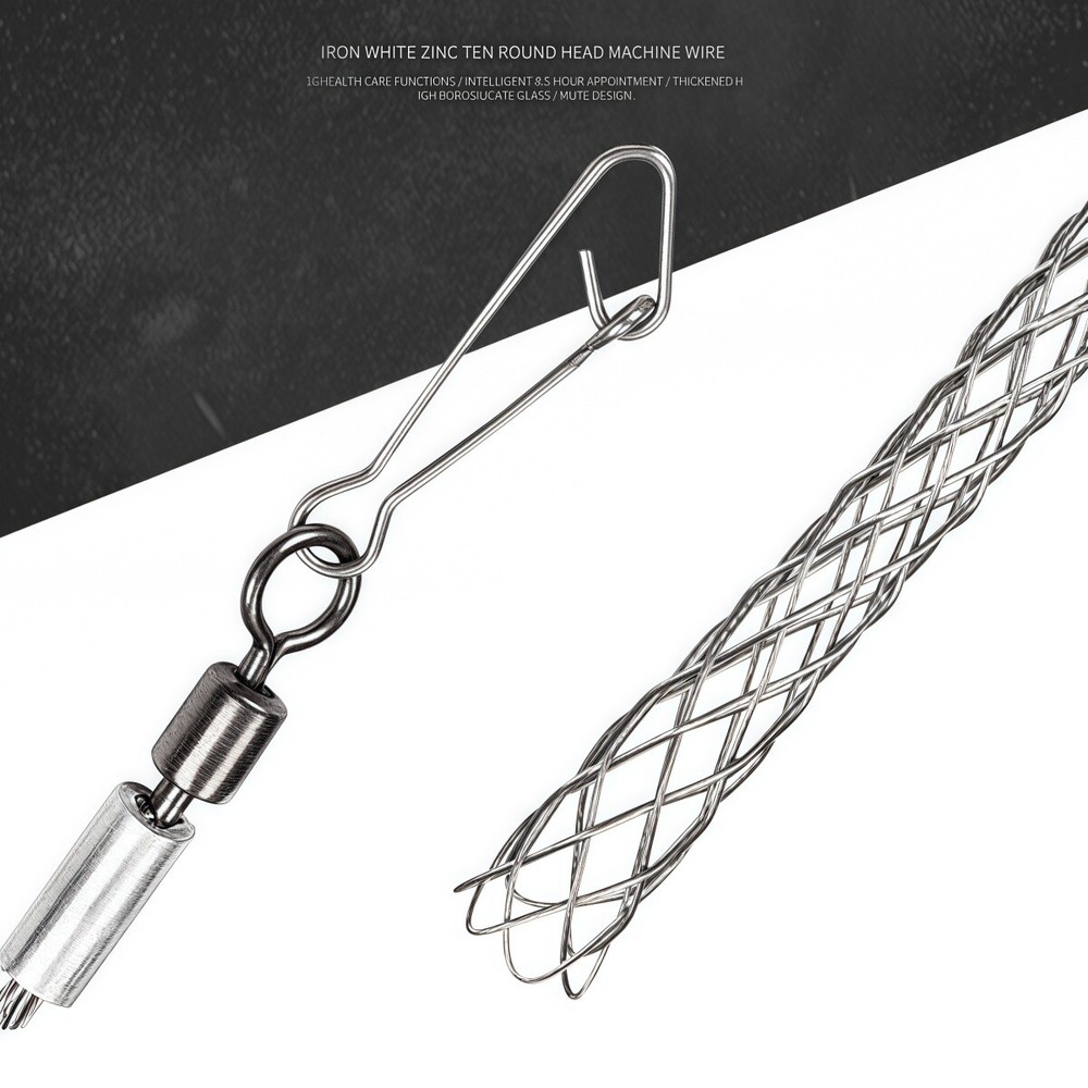 1/2" Cable Pulling Grip Mesh Sock Galvanized Steel Wire Traction Net Sleeve