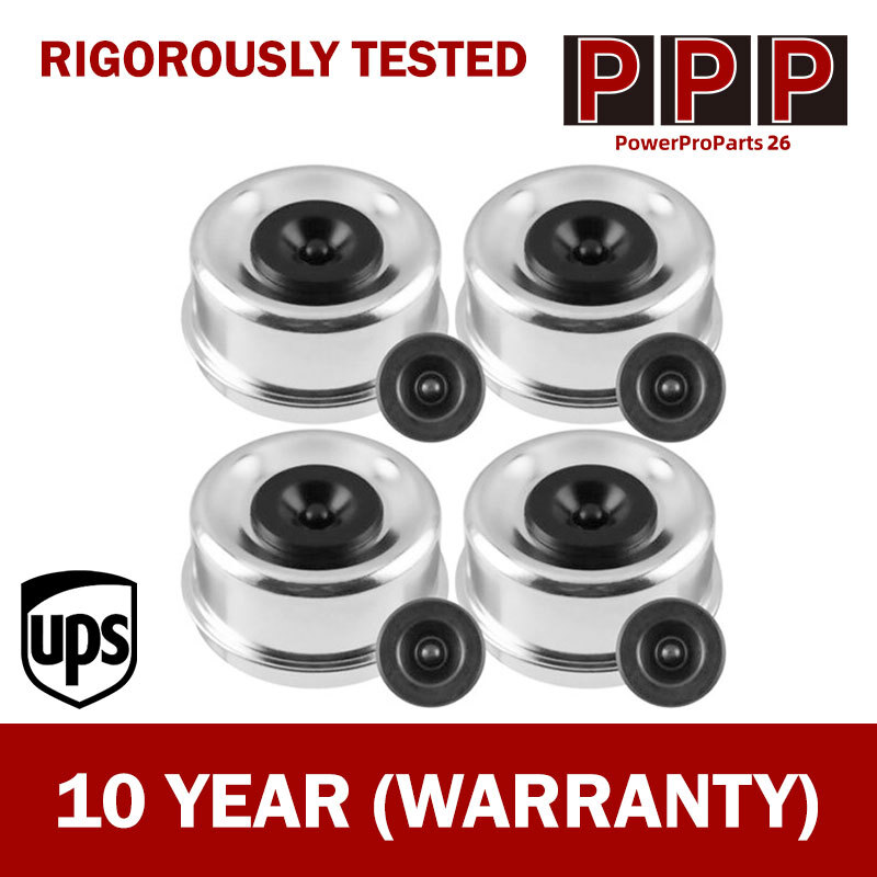 4PCS 2.72" Trailer Hub Bearing Dust Cap Cup 8 Plugs for Most 7000 to 8000 Pound