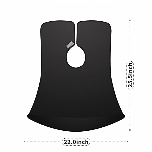 Beard Bib, Beard Apron Foldable Multi-Purpose Shaving Bib, Waterproof black