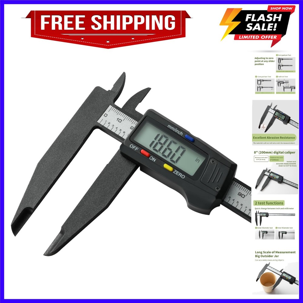 Digital Caliper 0-8" Measuring Tool, Micrometer Caliper with Auto-Off Feature...