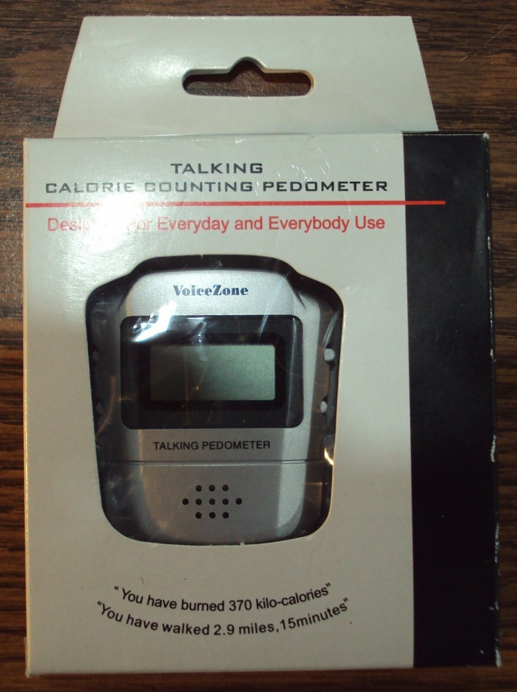 Voice Zone Talking Calorie Counting Pedometer  Silver New