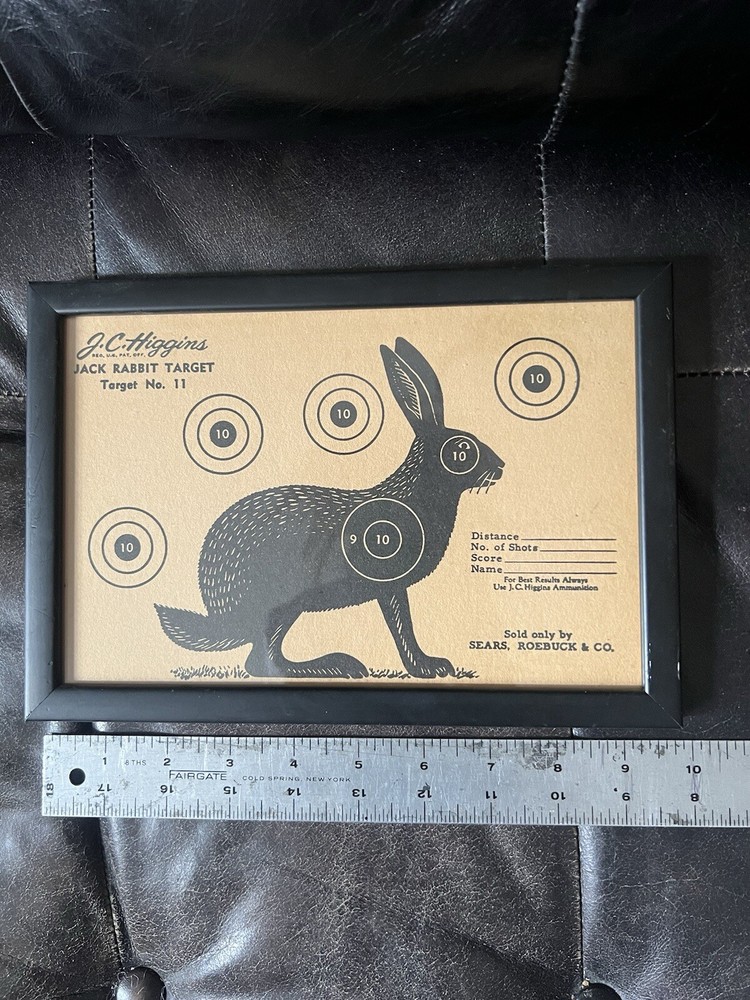 Shooting Target Paper. Sears. Framed