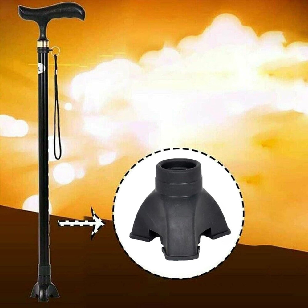 Non-Slip Rubber End Tips for Walking Canes, Sticks, and Crutches - Self-Standing