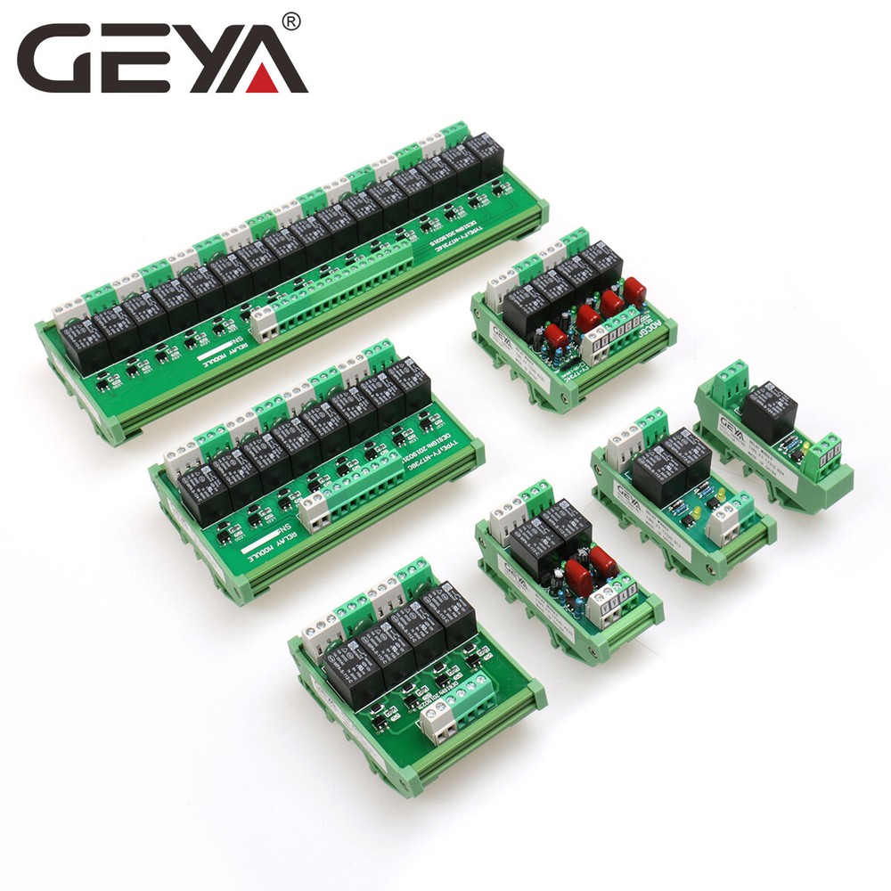 GEYA 8 Channel Interface Relay Module AC/DC 5/12/24V Panel Mount Automation PLC