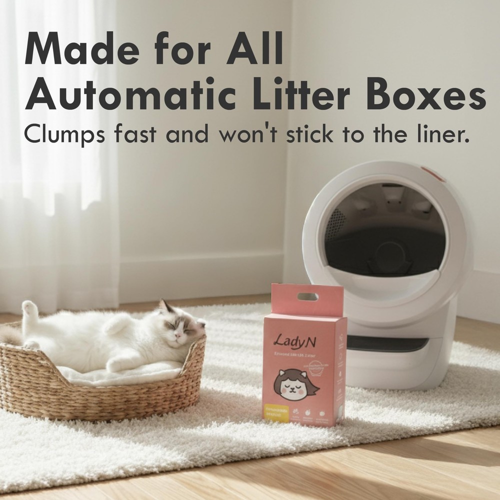 Granular Tofu Cat Litter Mini-Pellet Compatible with Automatic Self Cleaning ...