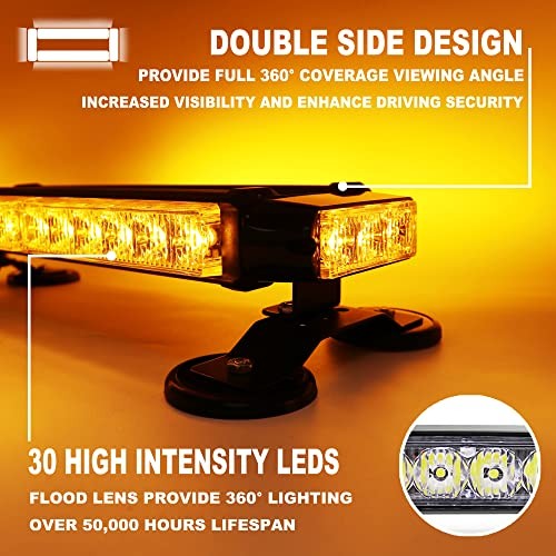 Wireless Remote Control 26'' LED Rooftop Double Side Emergency Hazard Strobe