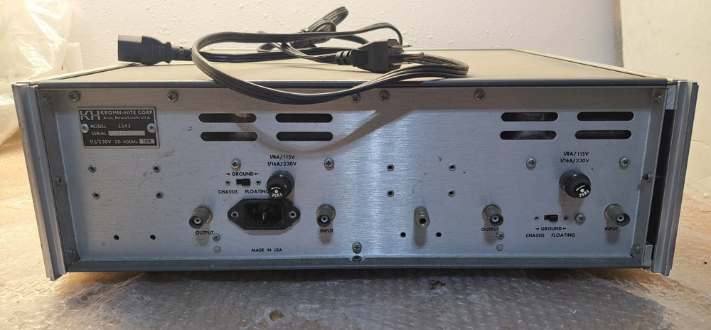 Krohn-Hite model 3343 Dual Channel, Solid State Variable Electronic Filter